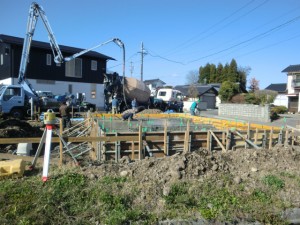 土間コンクリート打設