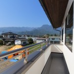 2階ベランダ。北アルプスが見渡せる。