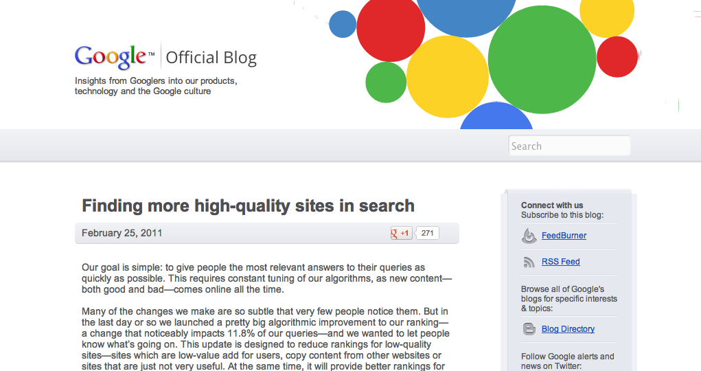 Finding more high-quality sites in search